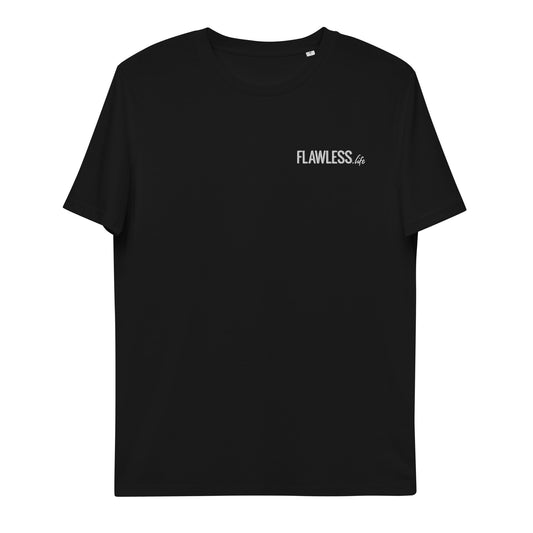 T-Shirt nera Flawless unisex con logo ricamato